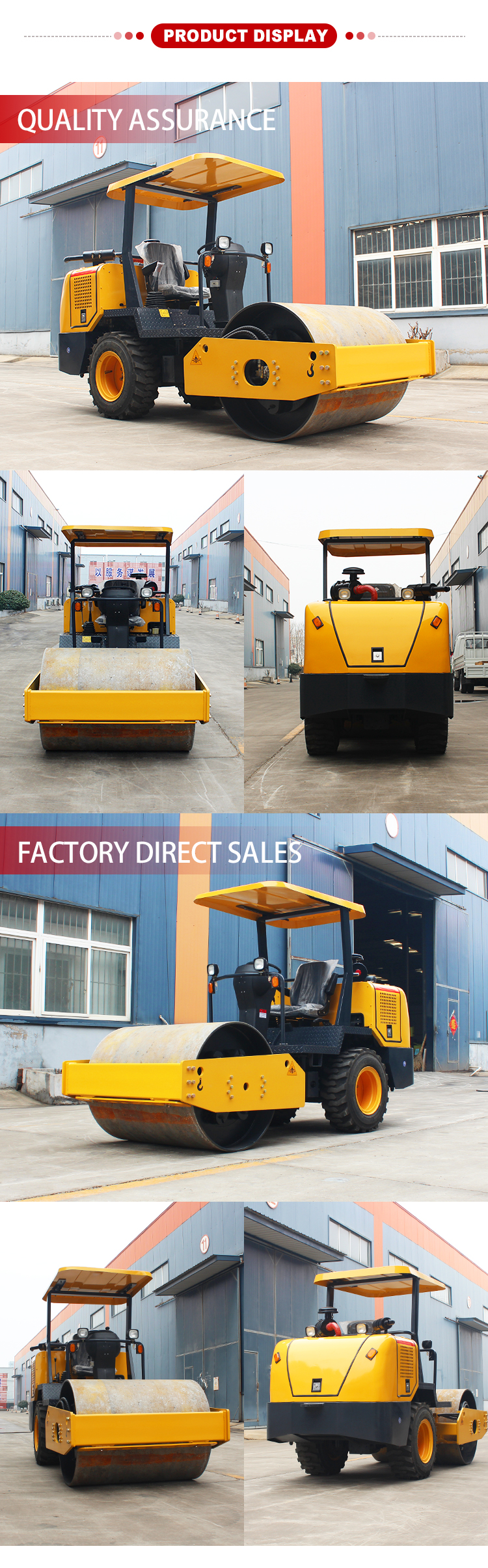 Farms 3.5ton 10 Ton 12 Ton Single Drum Vibratory Road Roller With Hydraulic Vibration