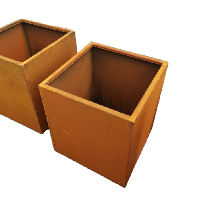 Outdoor custom corten steel round planter outdoor tree large planter