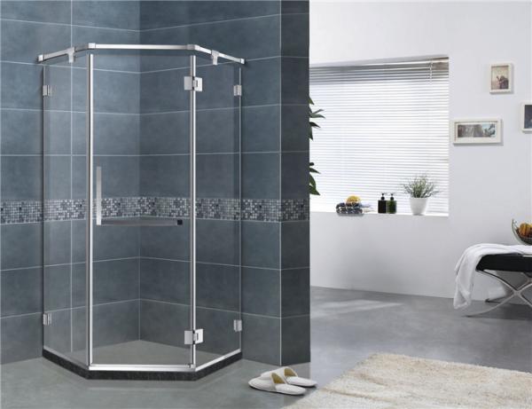 Mirror Color Diamond Glass Shower Enclosures Frameless With Stainless Steel