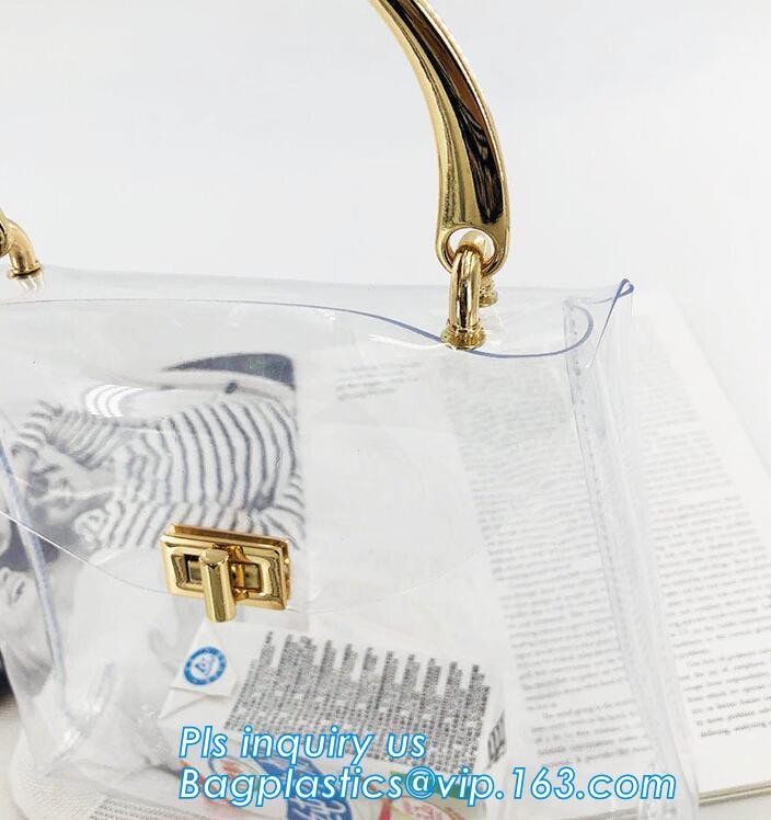Fashion transparent handbags clear pvc shoulder bag large capacity tote bag for women, shoulder pvc plastic clear pvc be