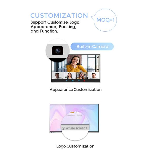 Movable HD Interactive Electronic Smart Board Multi Points Touch Screen Whiteboard for Teaching