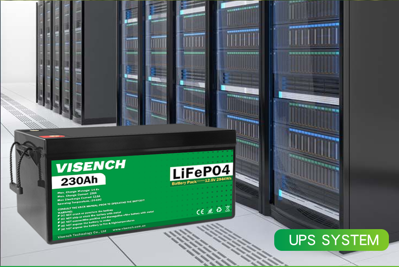 Visench Deep Cycle Storage Energy System 12V 230Ah LiFePO4 Rechargeable Lithium iron Phosphate Battery
