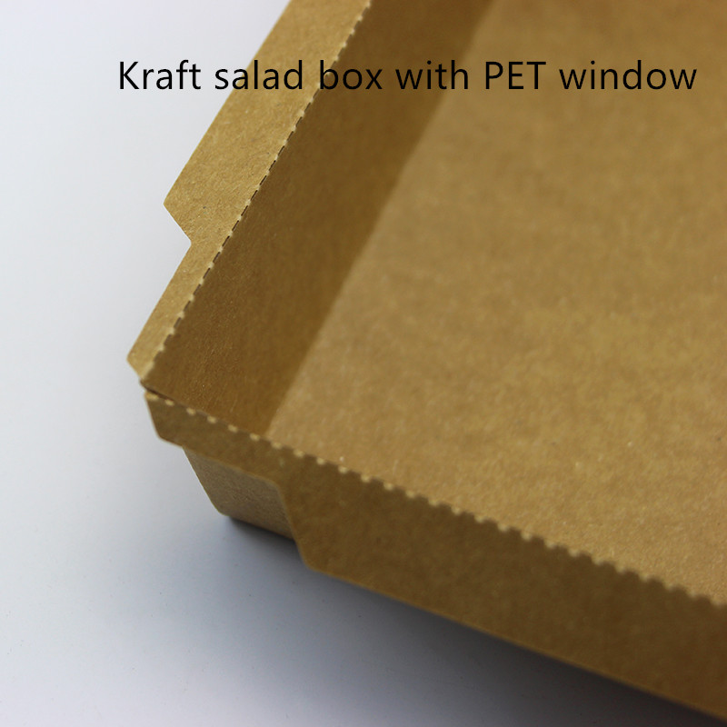 PET Lid Kraft Paper Disposable Food Containers 2100 1600 1400ml