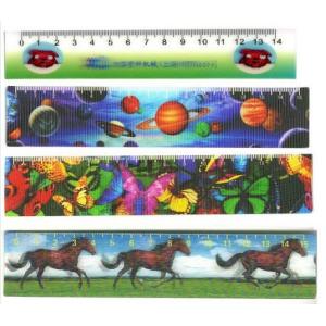  PLASTIC LENTICULAR high quality custom 3D Stationery lenticular ruler with 3d flip LOGO printing for promotion Manufactures
