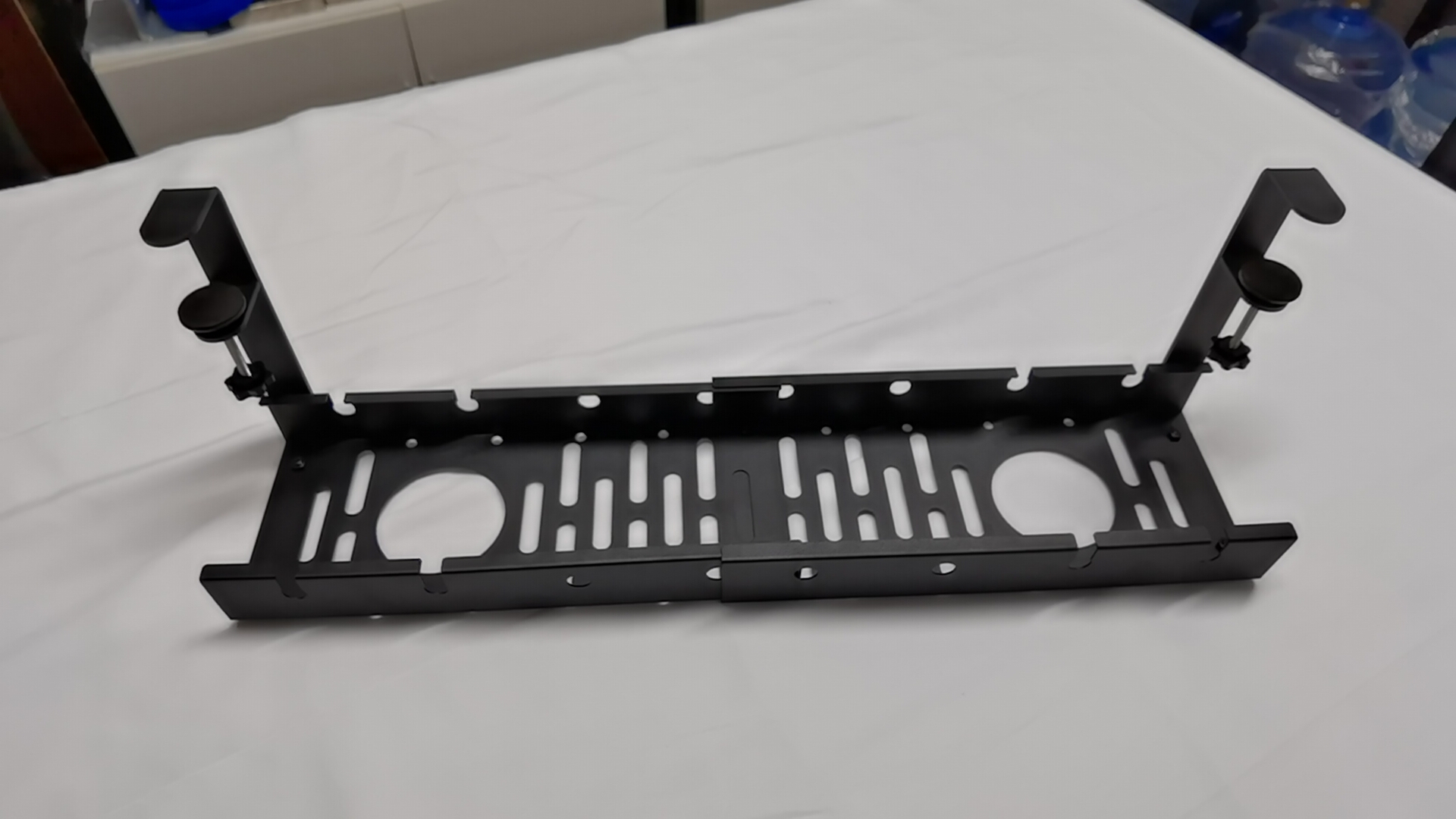 Organize Office Wires with Multifunctional Carbon Steel Under-Desk Cable Organizer