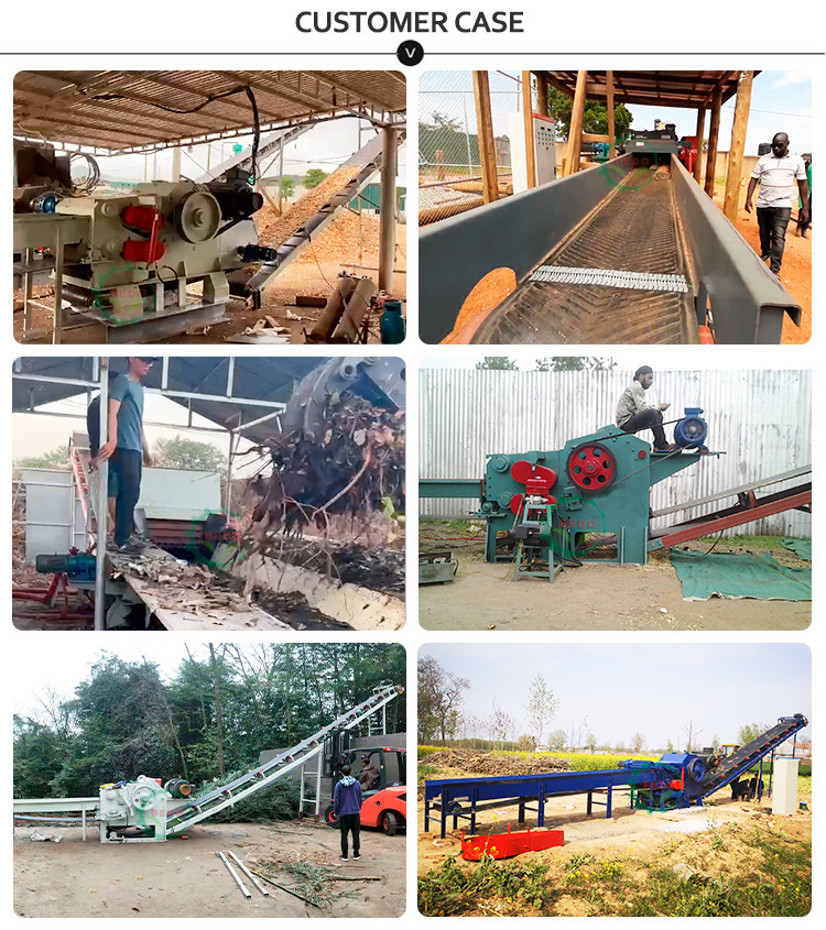 Durable 160KW Heavy Duty Chain Feeder Drum Chipper Wood Crusher For Wood Recycling