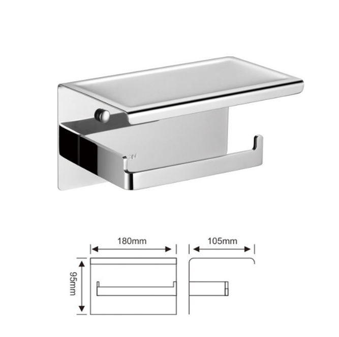 Modern/Classic Bathroom Wall Installation Stainless Steel Shower Shelf with Polish Finish