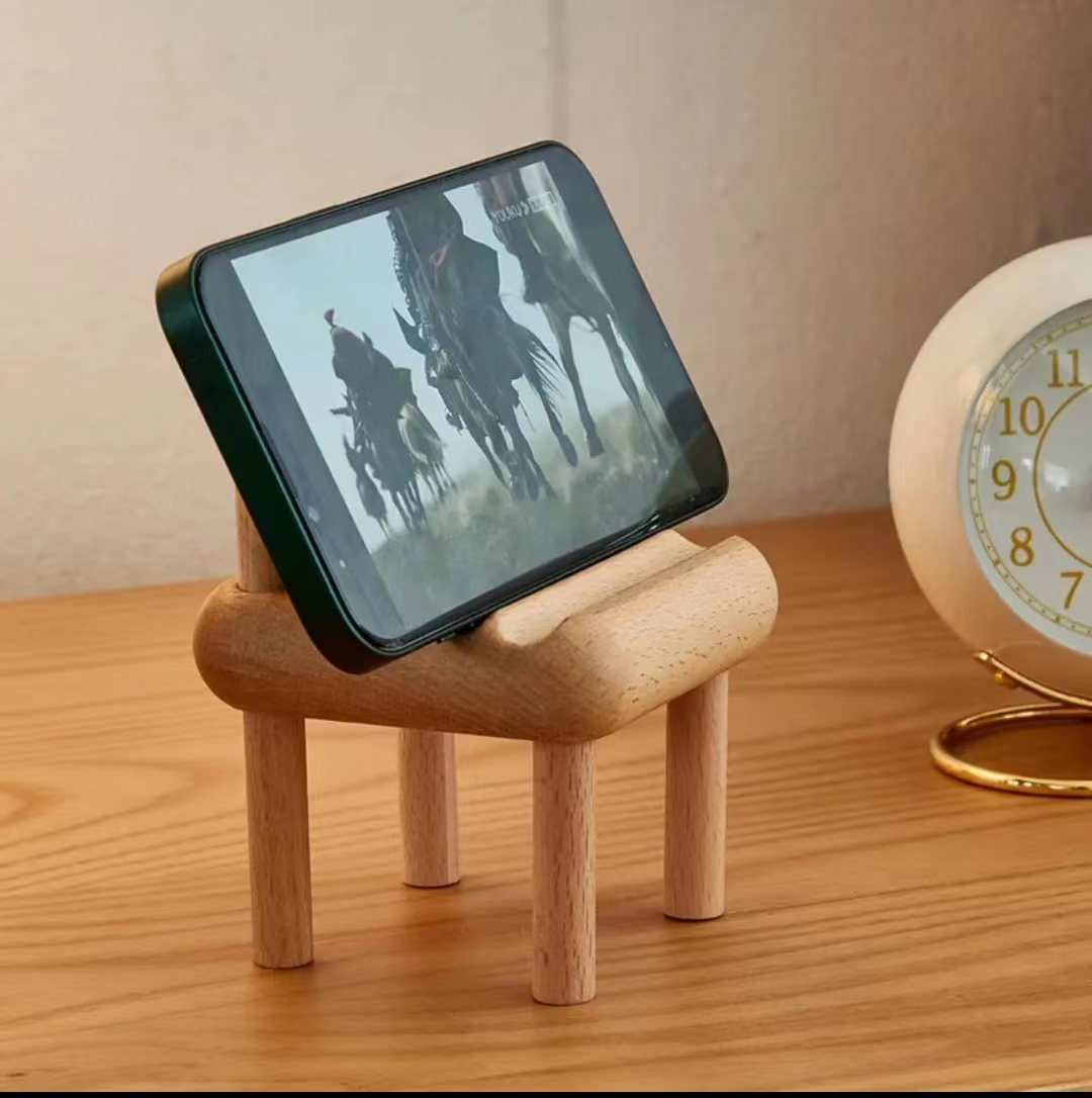 Mini Wooden desk phone holder for table ,wooden cell phone stand