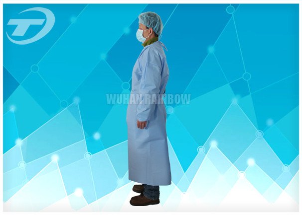 Disposable Coveralls Waterproof Disposable Gown With Knitted Cuff