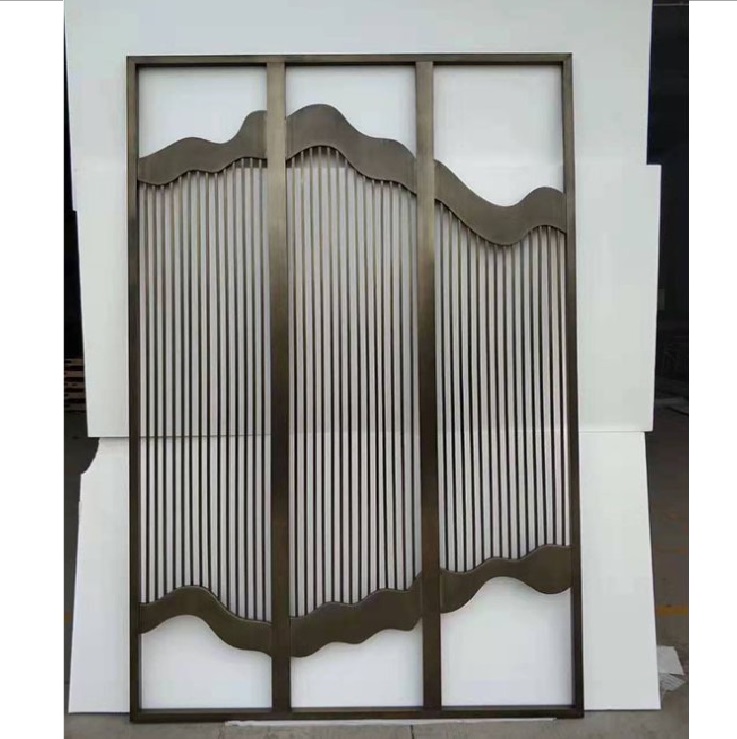 Modern interior decoration metal glass room divider wall panel