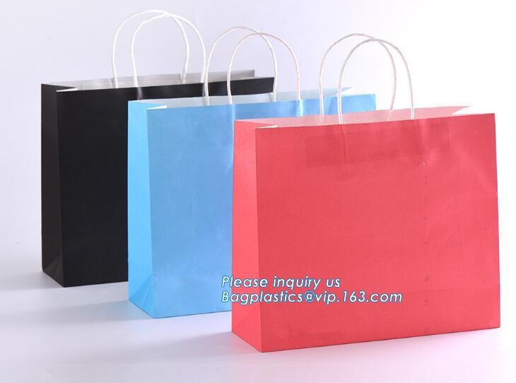 eco friendly paper printed shopping coffee packaging retail bags with handle logo,paper gift shopping bag with red custo