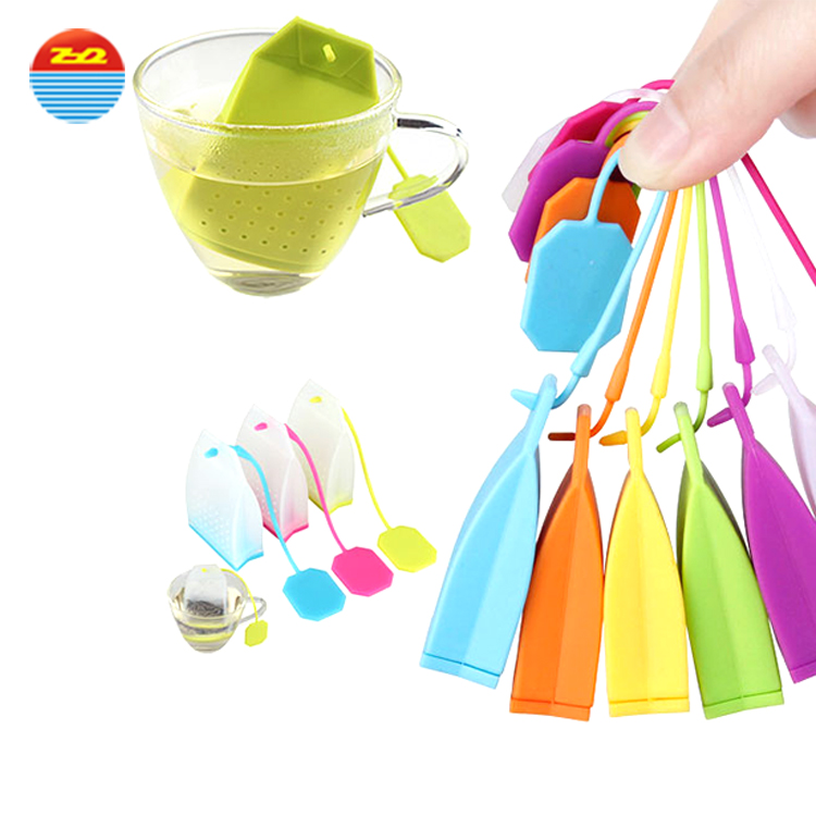 Custom shape bpa free hot herbal coffee empty dip hot selling silicone tea bag infuser set for loose tea