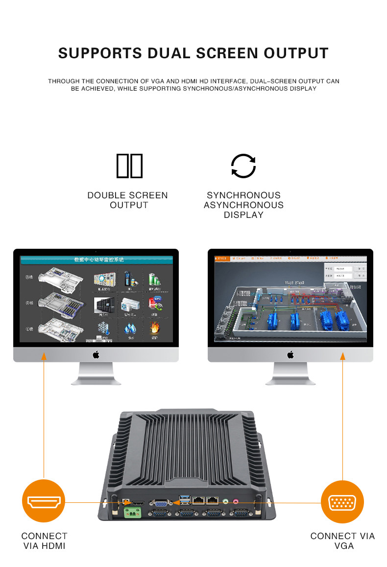 Mini Host Home Office Micro Embedded Double String Fanless I7 Pc