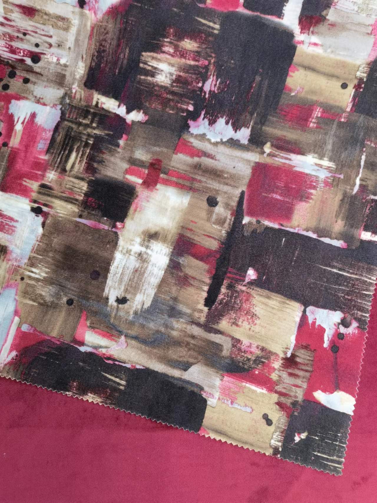 Anti Static Colorful Digital Print Upholstery Fabric Printed Velvet Upholstery Fabric