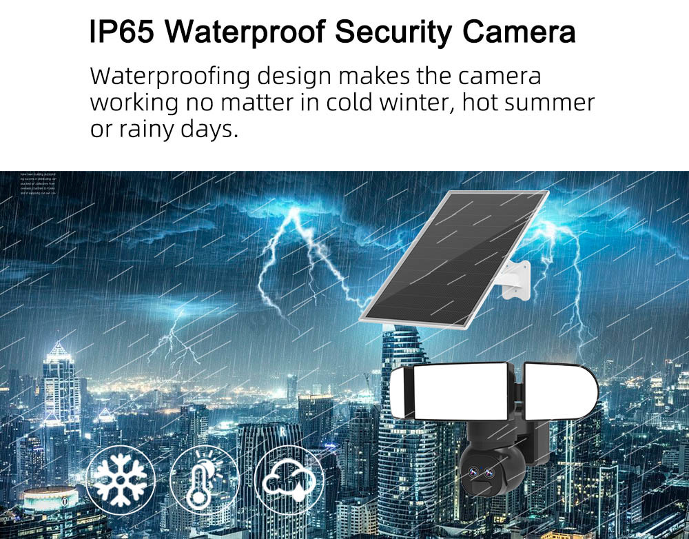 12X Zoom Solar Dual Linkage Cameras 2K 19200mAh Battery Powered Camera IP65