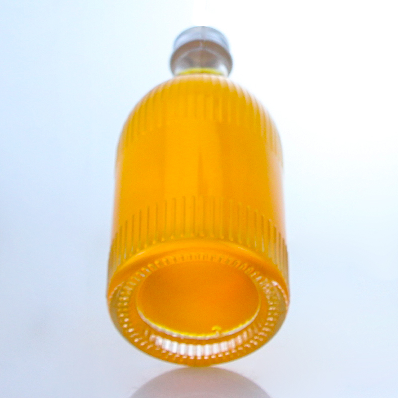 Industrial Liquor Glass Bottle with Screw Cap Stripes and Customized Logo
