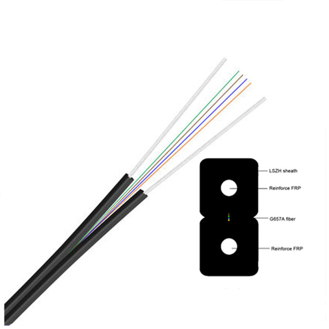 4 Core G657A LSZH Butterfly FTTH Indoor Fiber Optic Ethernet Cable Flame Retardant Materials