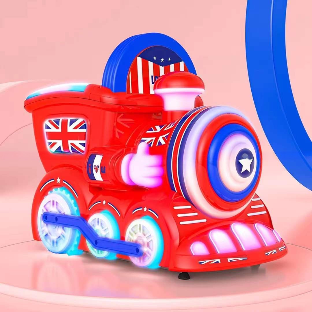 Happy kids british train coin operated kiddie rides for shopping mall