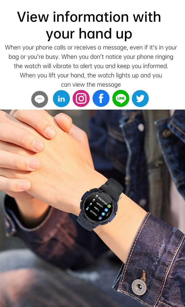 IP68 1.28inch Blood Pressure Monitor ECG Smart Watch 320mAh
