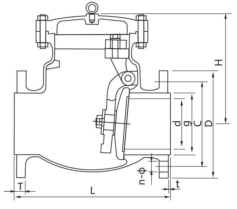 Stainless Steel Flange Connector BS970 Straight S/S Swing Check Valve
