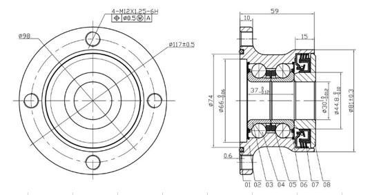 Relubrication Free Super Thin BAA-0003 Agricultural Hub Unit