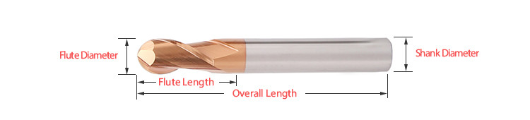HRC55 HRC60 Carbide Tapered Ball End Mill TiAlN Coated