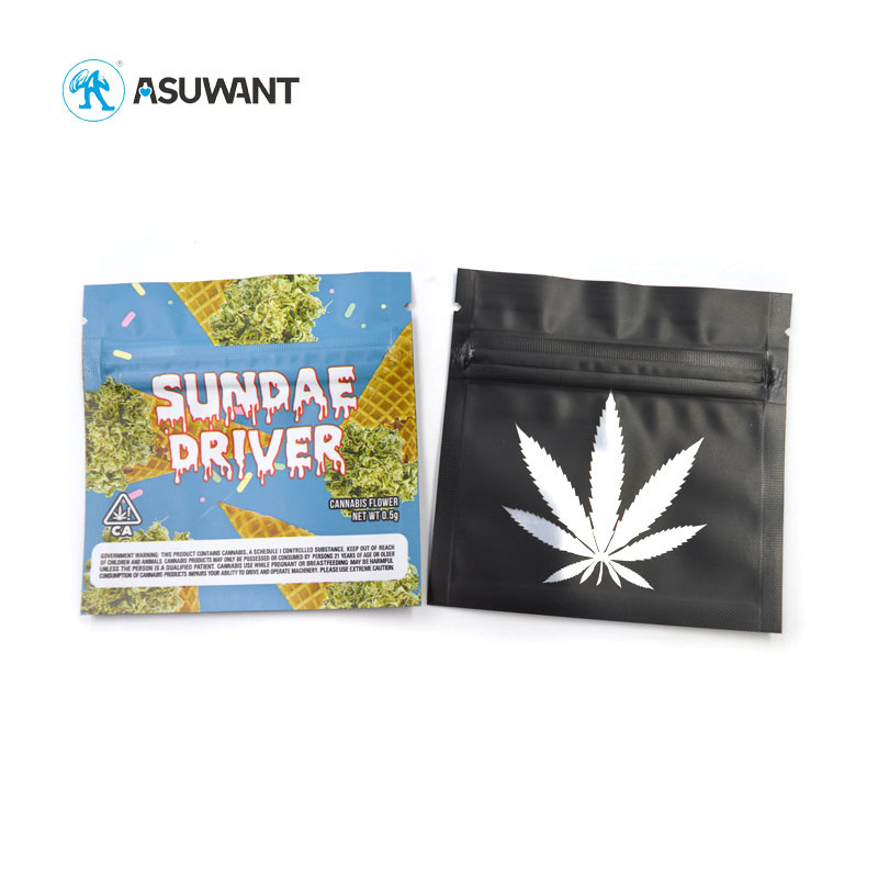 Compostable Marrijuana Mylar Edible Packaging Bag Smell Proof Pouch
