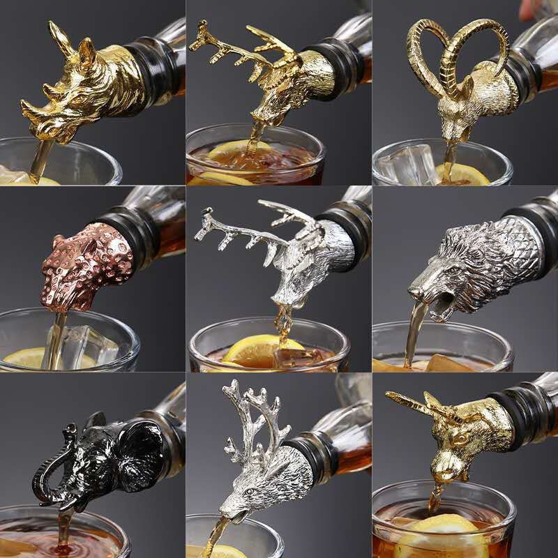 3D Animal Head Wine Pourer Stainless Steel 304 Decanter Pourer
