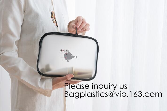 Travel Transparent Pvc Toilet Cosmetic Bag Clear Make Up Pouch,Waterproof Custom Logo Geometric Black Pouches Cosmetic B