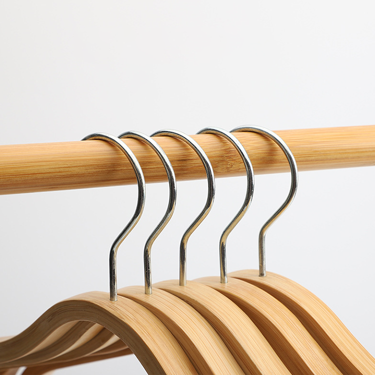 10 Pack Bamboo Hangers with 360-Degree Rotatable Hooks and Shoulder Grooves 44x21.5x2cm