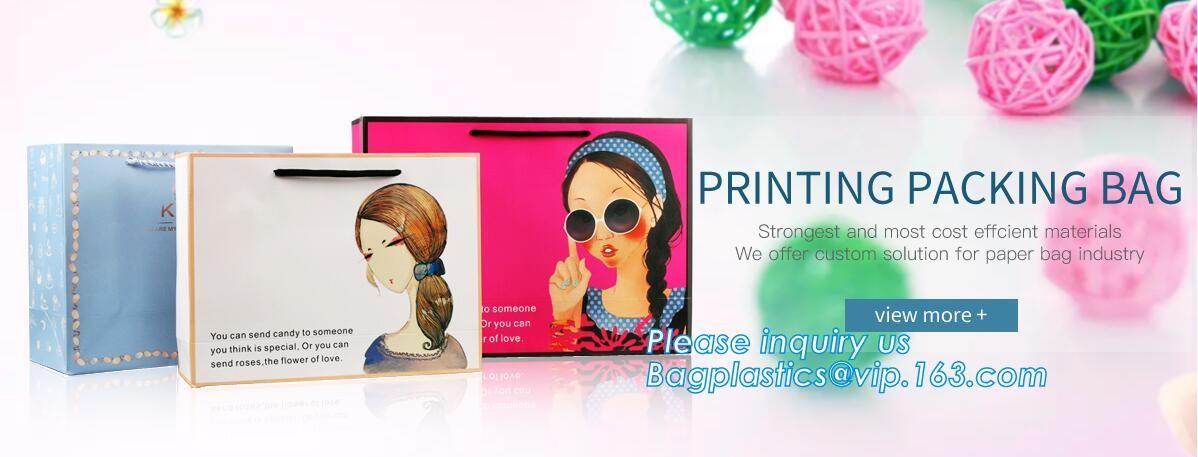 Customized Red Printed Kraft Paper Shopping Bag with Ribbon Handles and Bowknot,Kraft Paper Shopping Bag with Kinds off