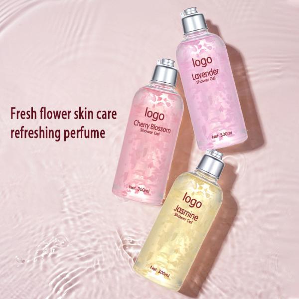 Quality 300ml OEM Skin Care Products Petal Perfume Cleansing Moisturizing Shower Gel for sale