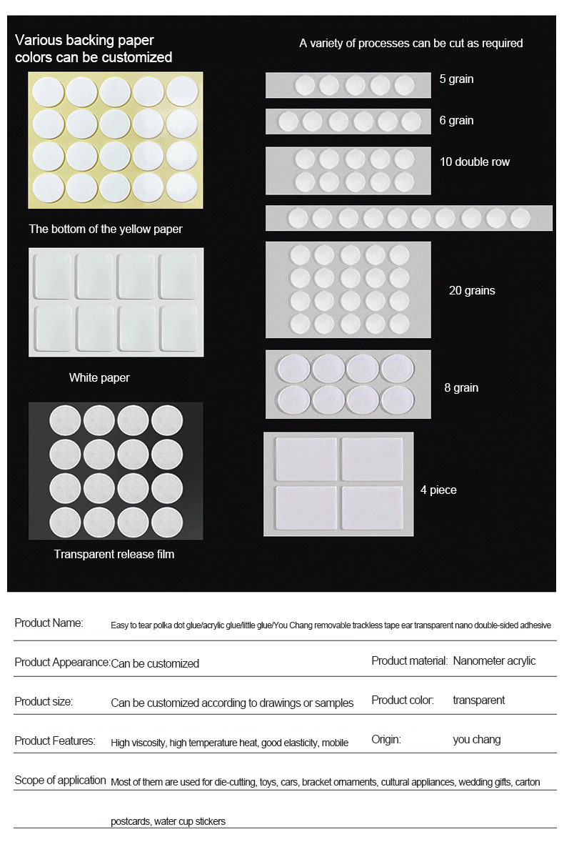 Easy-to-Tear High Adhesive Acrylic Dot Tape for Electronic Industry and Home Products