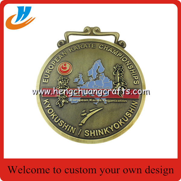 China stock metal blank medals, brush antique bronze blank race medals cheap price