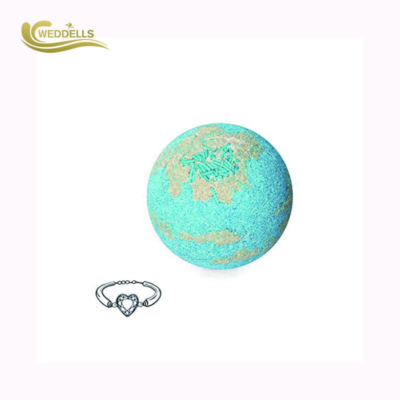 Multi Color Jewelry Bath Bombs Ball Shaped With Jewelry Rings Inside