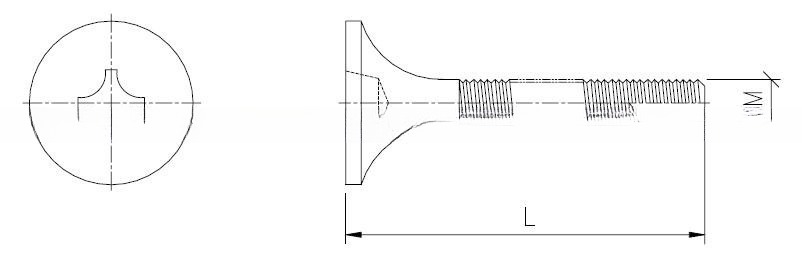 M6x45 M6x55 M6x65 Container Floor Screws for Shipping Container Made of Carbon Steel