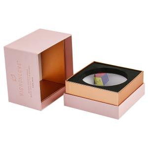 Handmade Scented Candle Gift Box Rigid Cardboard With Lid And Foam Insert