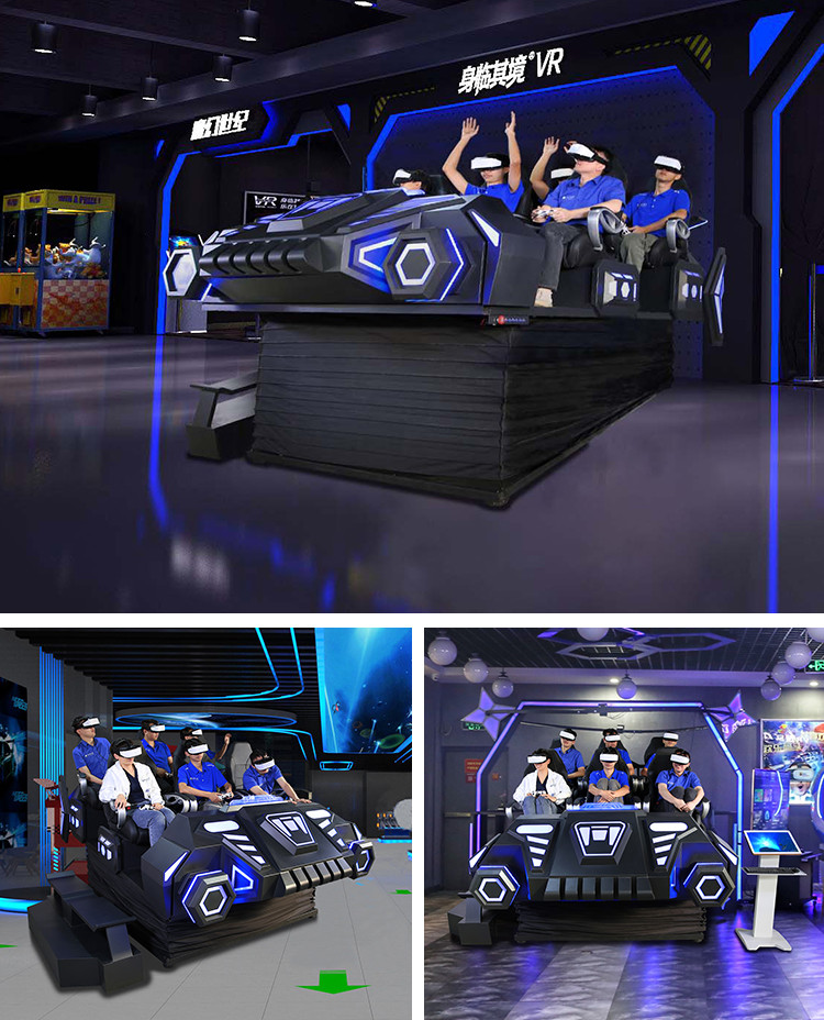 Multiplayer Game VR Simulator Warrior Car 9D Motion 220V With 6 Seats