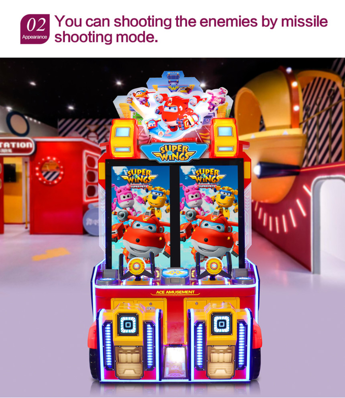 2 players jet plane video game Superwings Skyrocket electronic games machine with IP