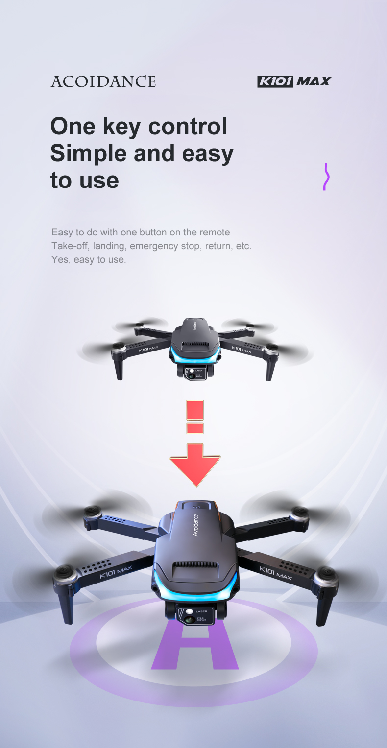 Long Distance Gps Drone Wifi Obstacle Avoidance Drone Toys For Kids Charging time 1 hour K101 Max Drone With Camera 4k