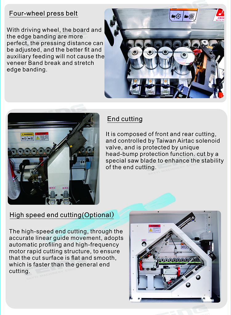Woodworking Fully Auto Edge Bander Machine SKDT630 with Pre-milling and 18.645kW Power
