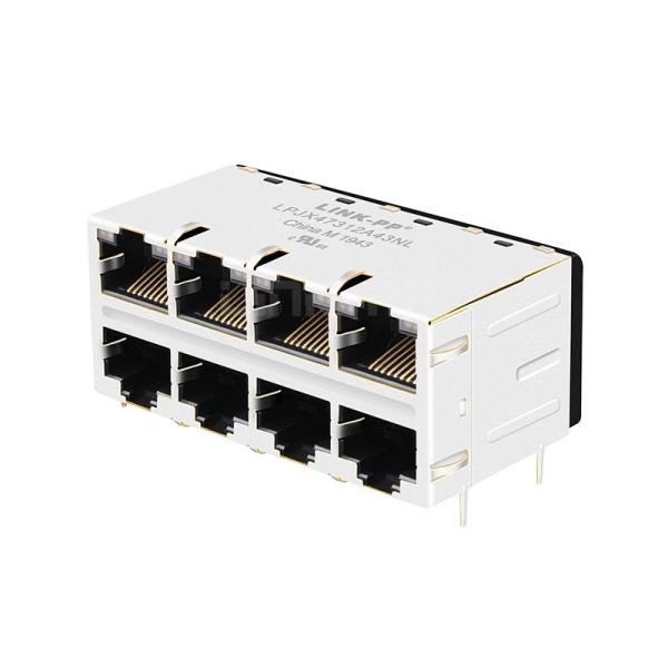LPJX47312A43NL 10/100 Base-T Tab Up Green&Yellow/Green&Yellow LED 2X4 Port RJ45