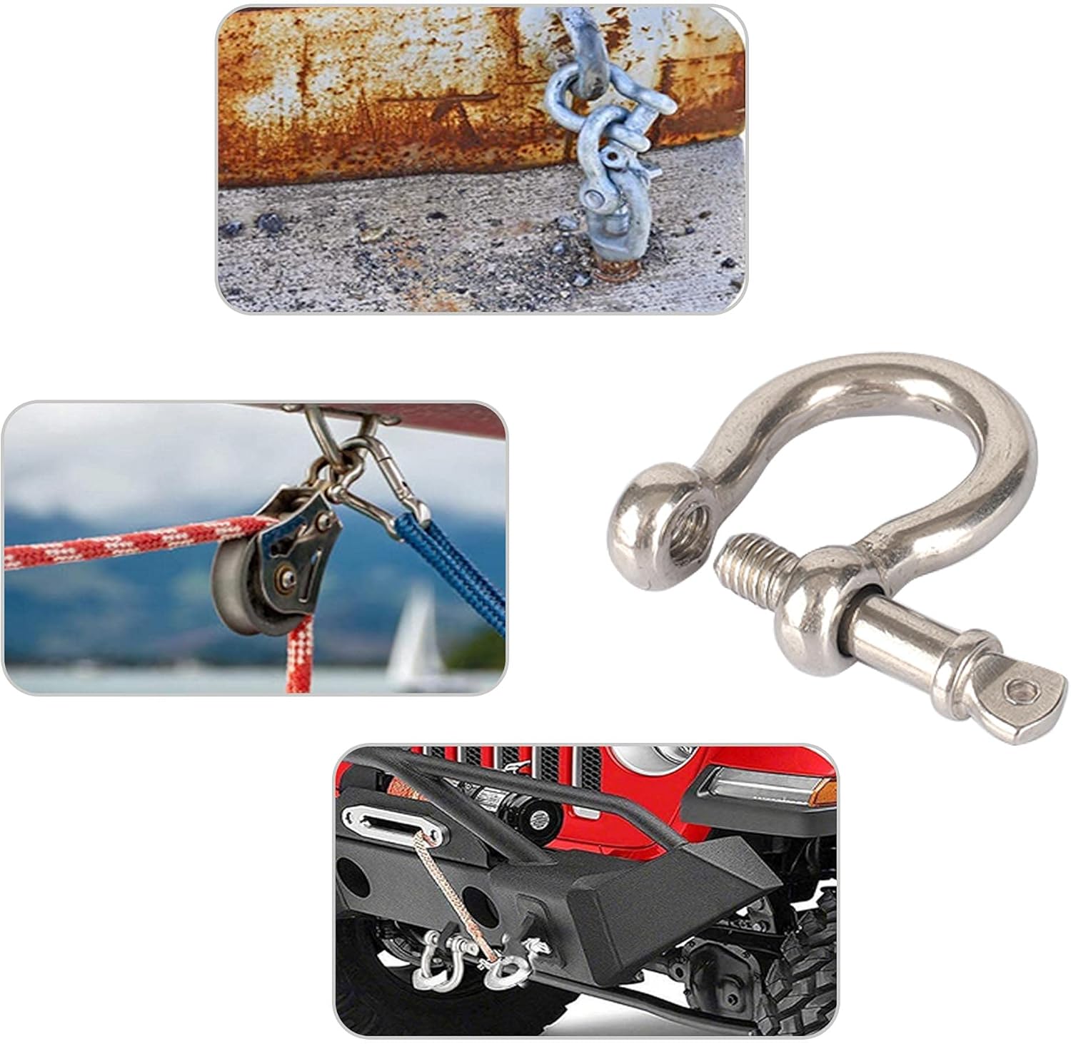 General Industry Stainless Steel Wire Rope Accessory Shackle Bow Dee Shape with Collar Pin