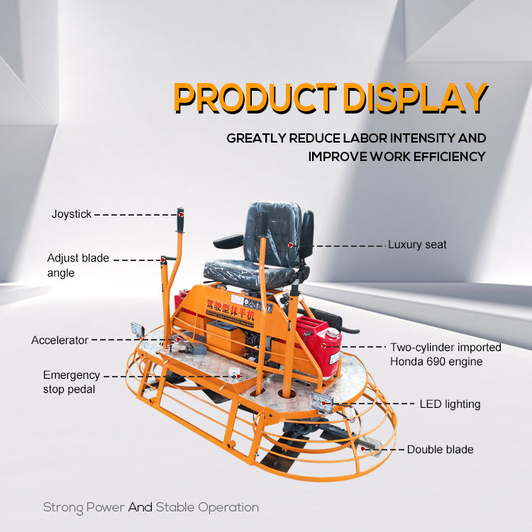 EPA Gasoline 36inch Concrete Finishing Machine Ride On Power Trowel 2019*1040*1250mm