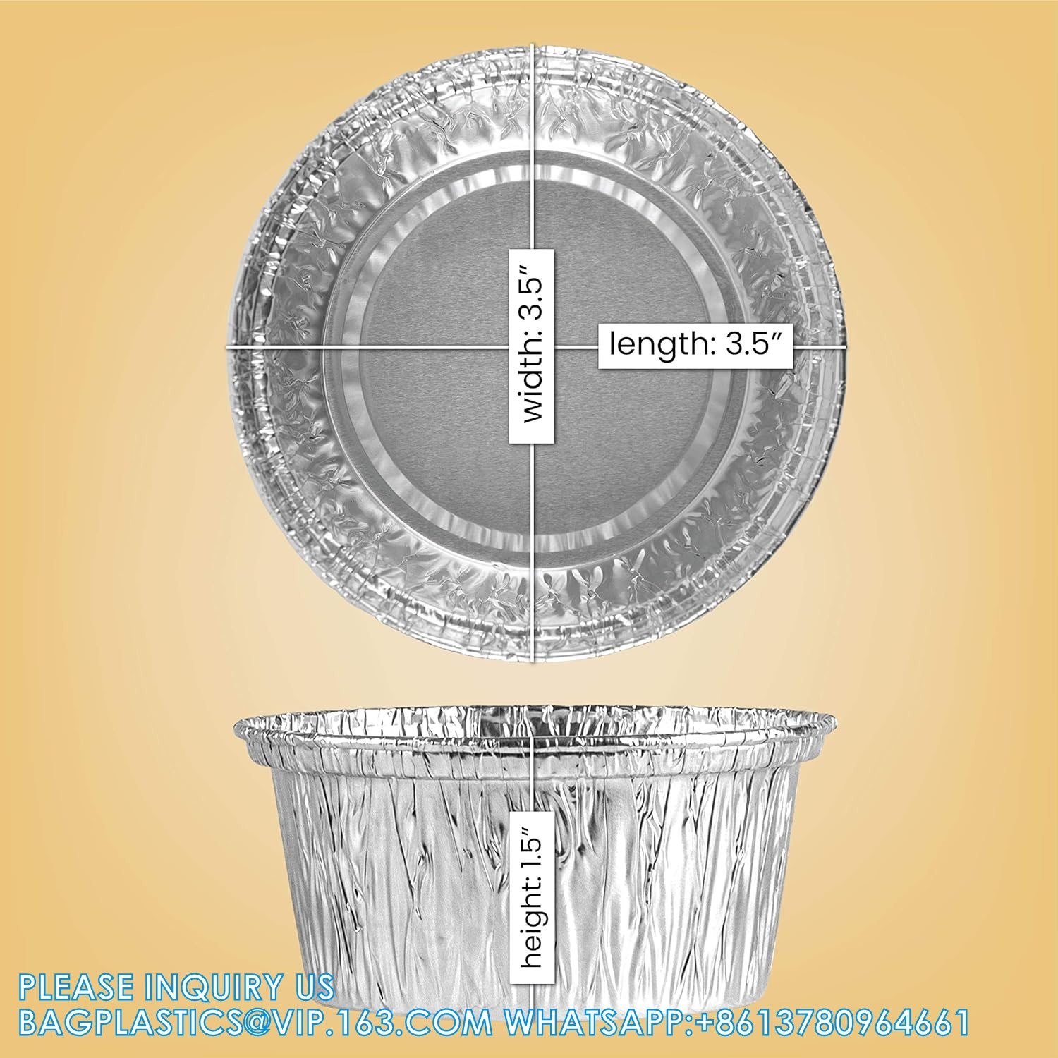 6.5'' Inch Round Tin Foil Pans Disposable Aluminum, Freezer & Oven Safe - For Baking, Cooking, Storage, Roasting