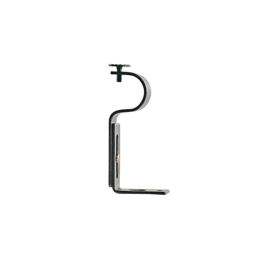 28mm Iron black sweep copper custom curtain rod finials single bracket