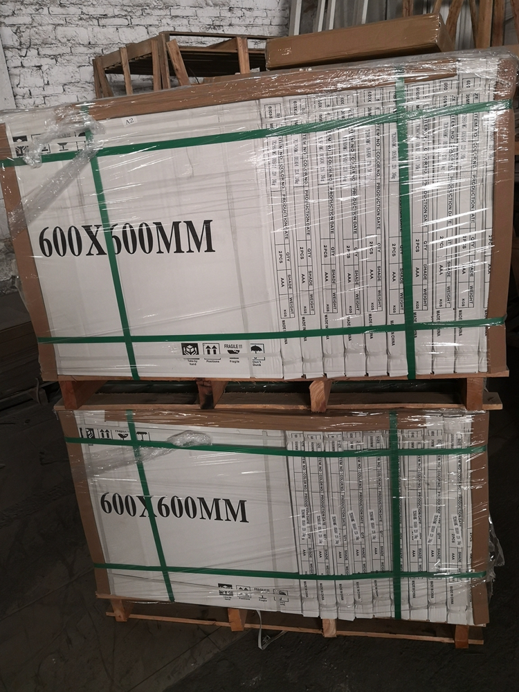 White Glazed Double Charge Vitrified Ceramic Floor Tiles for Kitchen and Bathroom