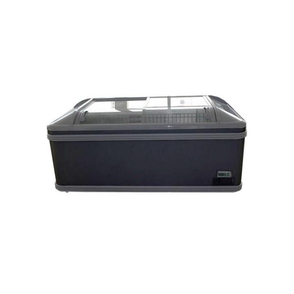 Black Commercial Display Freezer Static Cooling System Shelf Adjustable