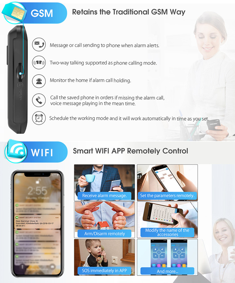 Homelife Security Wifi+gsm Touch Screen Smart Intelligent Alarm System To The Elderly Or Patients