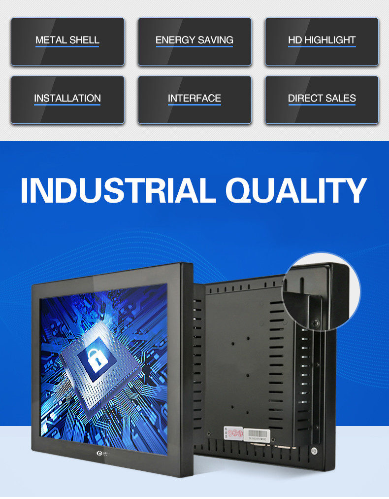 21.5 Inch Aluminum Frame Resistance Embedded Touch Screen PC Wall Display